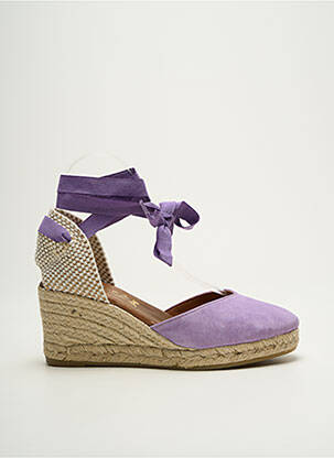 Espadrilles fermeture lacets talon de 7 à 9cm violet LA MAISON DE L'ESPADRILLE femme