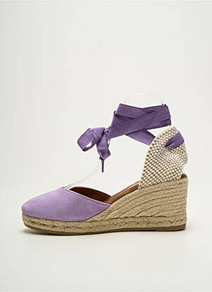 Espadrilles nubuck talon de 7 à 9cm violet LA MAISON DE L'ESPADRILLE femme