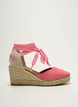 Espadrilles nubuck talon de 7 à 9cm rose LA MAISON DE L'ESPADRILLE femme