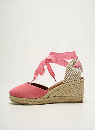 Espadrilles nubuck talon de 7 à 9cm rose LA MAISON DE L'ESPADRILLE femme
