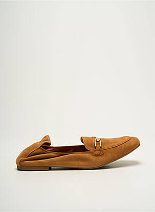 Mocassins nubuck talon plat jusqu'à 3cm marron UNISA femme