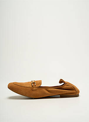 Mocassins nubuck talon plat jusqu'à 3cm marron UNISA femme