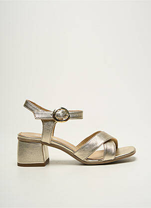 Sandales/nu pieds matière lisse talon de 4 à 6cm or REQINS femme
