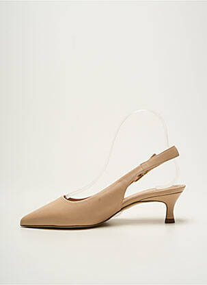 Escarpins tissage satiné talon de 4 à 6cm beige UNISA femme