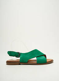 Sandales/nu pieds chiquet talon plat jusqu'à 3cm vert COCO ET ABRICOT femme