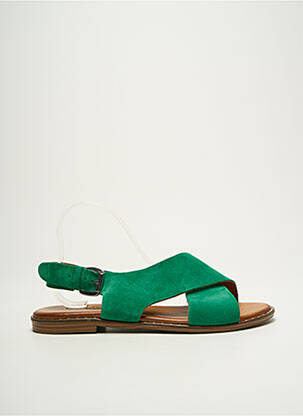 Sandales/nu pieds chiquet talon plat jusqu'à 3cm vert COCO ET ABRICOT femme