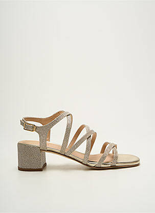 Sandales/nu pieds tissage satiné talon de 4 à 6cm or UNISA femme