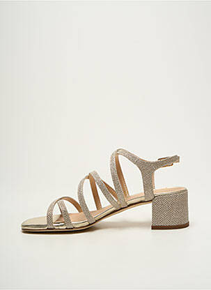 Sandales/nu pieds tissage satiné talon de 4 à 6cm or UNISA femme