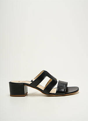 Mules/sabots matière lisse talon de 4 à 6cm noir NIMAL femme