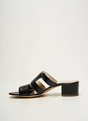 Mules/sabots matière lisse talon de 4 à 6cm noir NIMAL femme