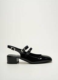 Sandales/nu pieds matière lisse talon de 4 à 6cm noir REQINS femme