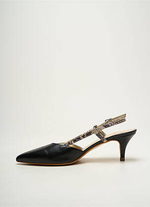 Sandales/nu pieds matière lisse talon de 4 à 6cm noir NIMAL femme