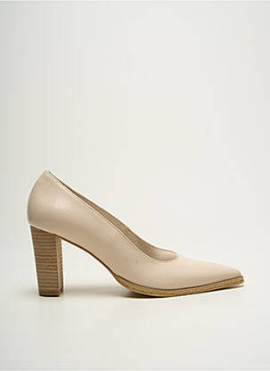 Escarpins matière lisse talon de 7 à 9cm beige MYMA femme