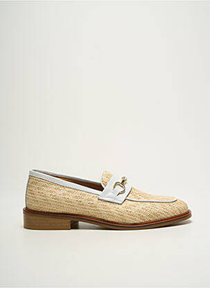 Mocassins tissage satiné talon plat jusqu'à 3cm beige MYMA femme