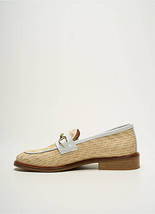 Mocassins tissage satiné talon plat jusqu'à 3cm beige MYMA femme