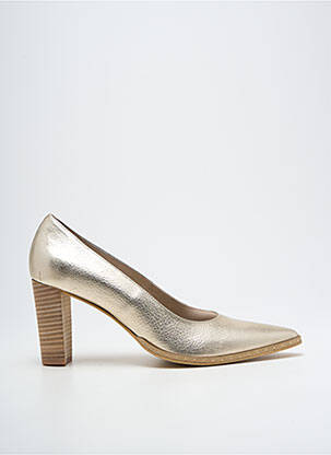 Escarpins tissage satiné talon de 7 à 9cm or MYMA femme