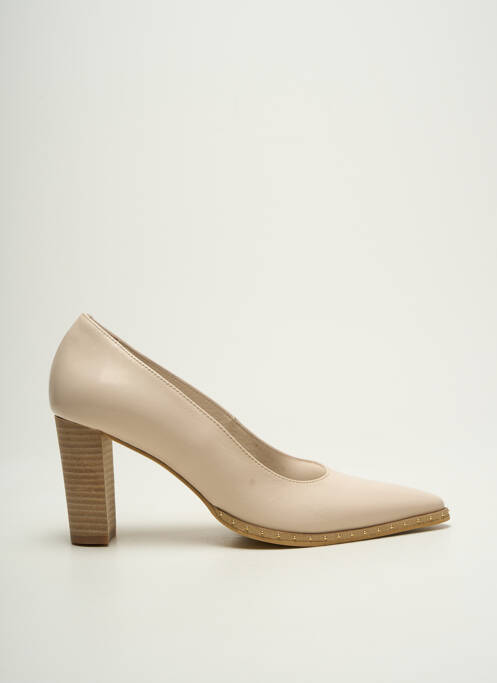 Escarpins matière lisse talon de 7 à 9cm beige MYMA femme