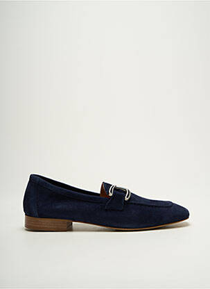 Mocassins nubuck talon plat jusqu'à 3cm bleu ROSEMETAL femme