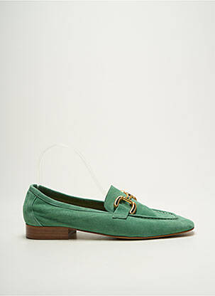 Mocassins nubuck talon plat jusqu'à 3cm vert ROSEMETAL femme