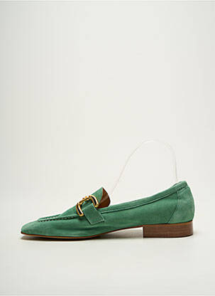 Mocassins nubuck talon plat jusqu'à 3cm vert ROSEMETAL femme