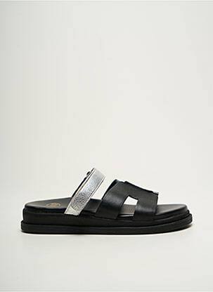 Mules/sabots matière lisse talon de 4 à 6cm argent SMS femme