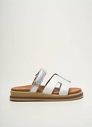 Mules/sabots matière lisse talon de 4 à 6cm argent SMS femme