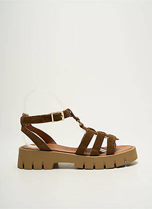 Sandales/nu pieds semi compensé talon de 4 à 6cm marron SMS femme