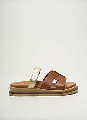 Mules/sabots matière lisse talon de 4 à 6cm or SMS femme