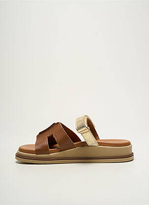 Mules/sabots matière lisse talon de 4 à 6cm or SMS femme