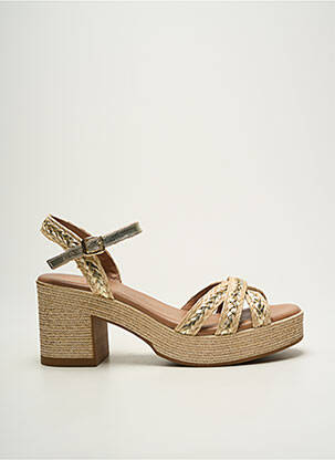 Sandales/nu pieds semi compensé talon de 7 à 9cm beige COCO ET ABRICOT femme