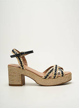 Sandales/nu pieds semi compensé talon de 7 à 9cm noir COCO ET ABRICOT femme