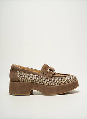 Mocassins nubuck talon de 4 à 6cm marron SOFTWAVES femme