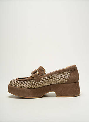 Mocassins nubuck talon de 4 à 6cm marron SOFTWAVES femme