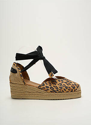 Espadrilles fermeture lacets talon de 4 à 6cm beige UNISA femme