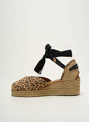 Espadrilles fermeture lacets talon de 4 à 6cm beige UNISA femme
