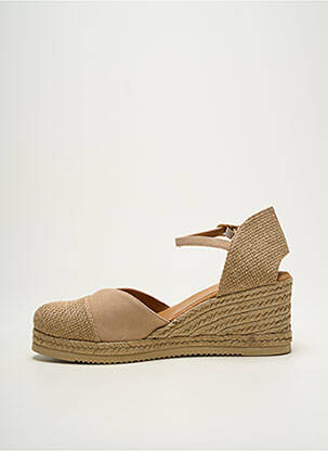 Espadrilles bout rond talon de 7 à 9cm beige UNISA femme