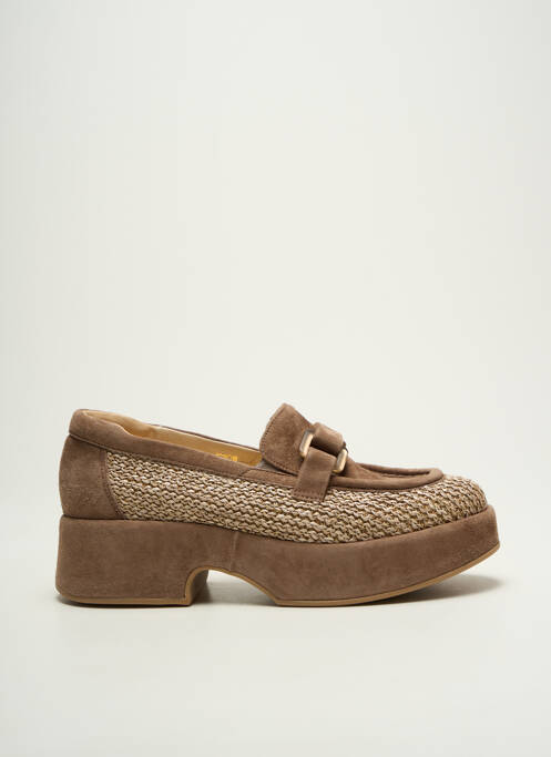 Mocassins nubuck talon de 4 à 6cm marron SOFTWAVES femme