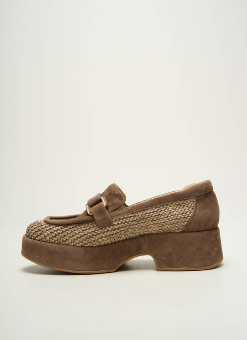Mocassins nubuck talon de 4 à 6cm marron SOFTWAVES femme