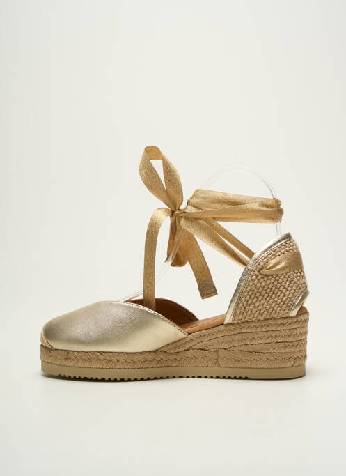 Espadrilles tissage satiné talon de 4 à 6cm or UNISA femme