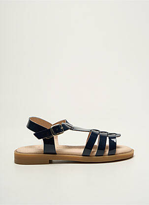 Sandales/nu pieds tissage vernis chiquet bleu LOLA CANALES fille