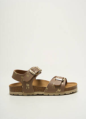 Sandales/nu pieds tissage satiné bout ouvert marron NÖRVIK fille