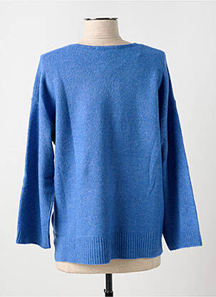 Pull col v manches longues bleu GRACE & MILA femme