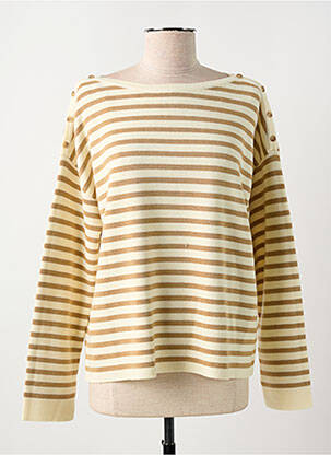 Pull coupe droite manches longues beige GRACE & MILA femme