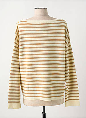 Pull coupe droite manches longues beige GRACE & MILA femme