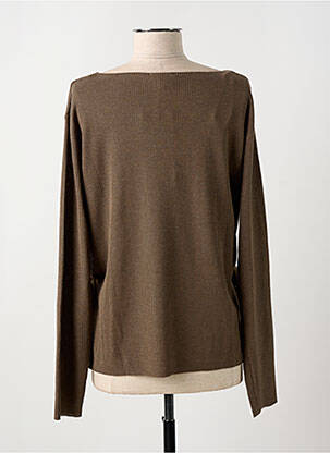Pull coupe droite manches longues marron GRACE & MILA femme