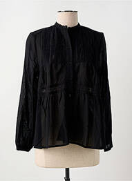 Chemisier coupe droite manches longues noir SEE U SOON femme