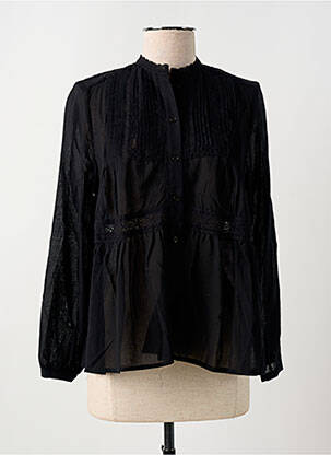 Chemisier coupe droite manches longues noir SEE U SOON femme