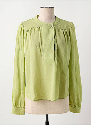 Blouse col rond manches longues vert SEE U SOON femme