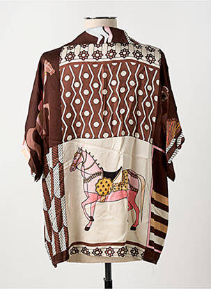 Blouse manches courtes manches courtes marron BISCOTE femme