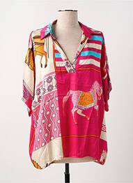 Blouse manches courtes manches courtes rose BISCOTE femme
